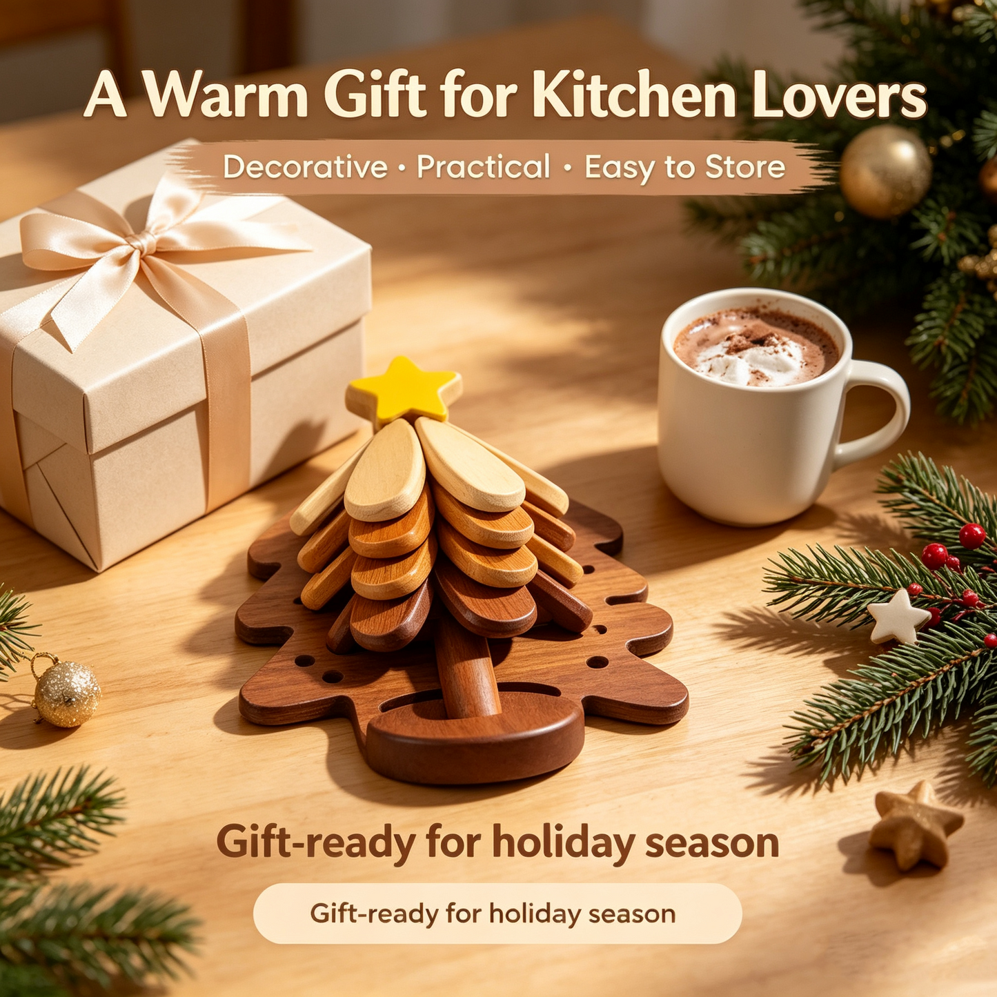 Wooden One Tree Solid Wood Coaster, Desktop Insulation Cup Mat🌳