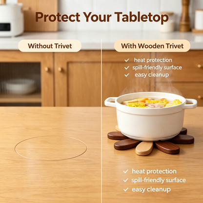 Wooden One Tree Solid Wood Coaster, Desktop Insulation Cup Mat🌳