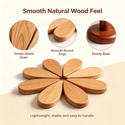 Wooden One Tree Solid Wood Coaster, Desktop Insulation Cup Mat🌳