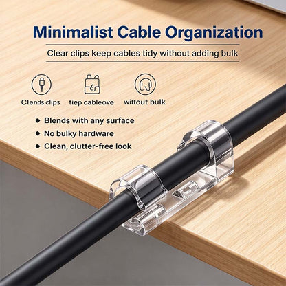 40Pcs Self-Adhesive Cable Clips,  Space-Saving Wire Cord Organizer 🔌