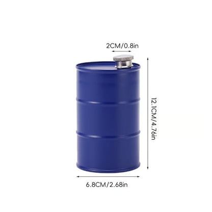 🛢️Novelty Oil‑Drum Shaped Flask | Leak‑Resistant Beverage Vessel for Auto‑Lovers & Man Cave Decor