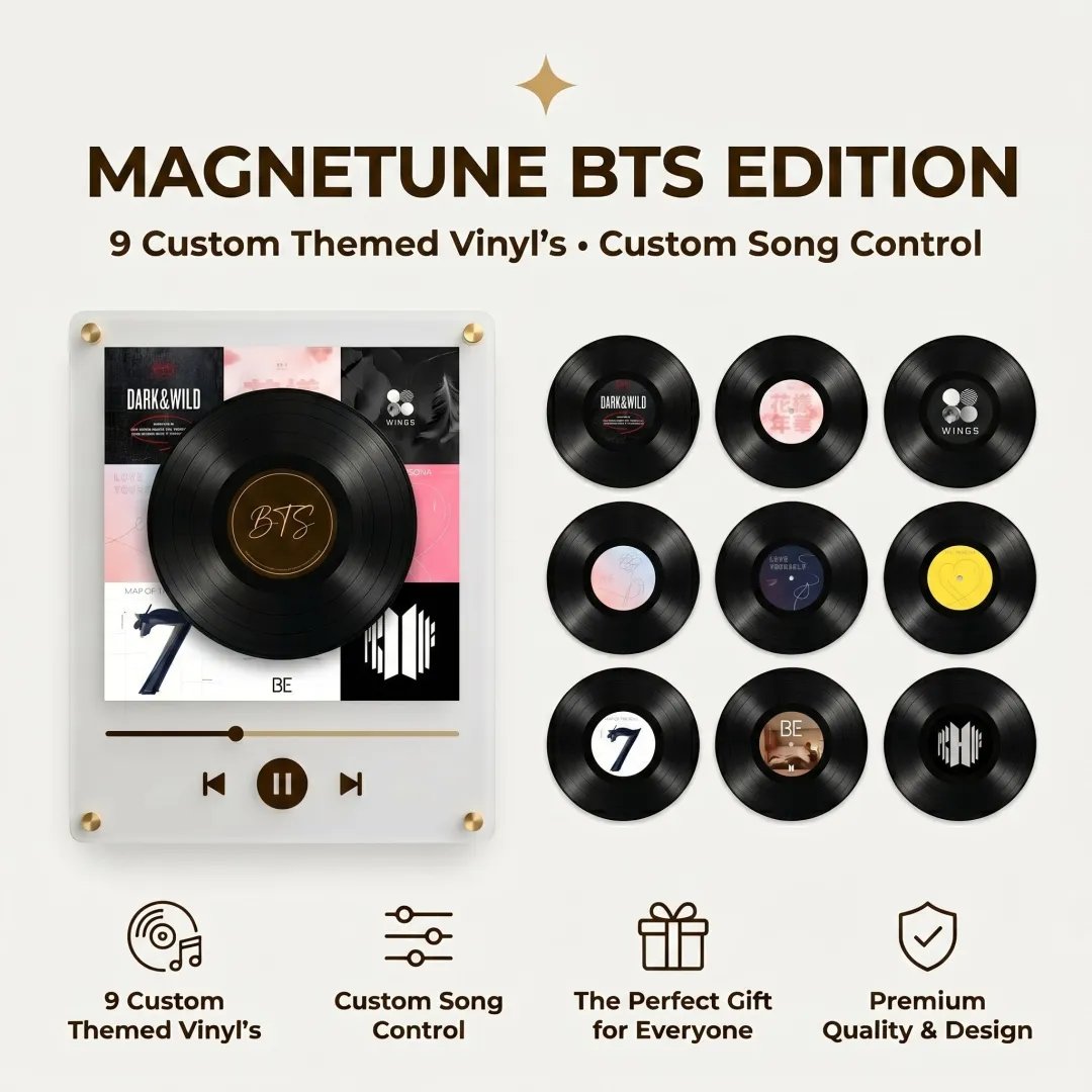 🎵 Iconic Pop Star NFC Fridge Magnet Music Player | Retro Vinyl Style Decor