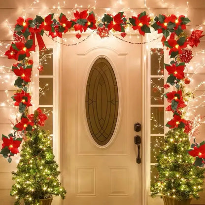 Christmas LED Garland String Lights – Festive Home Decor and Merry Christmas Ornament🌺