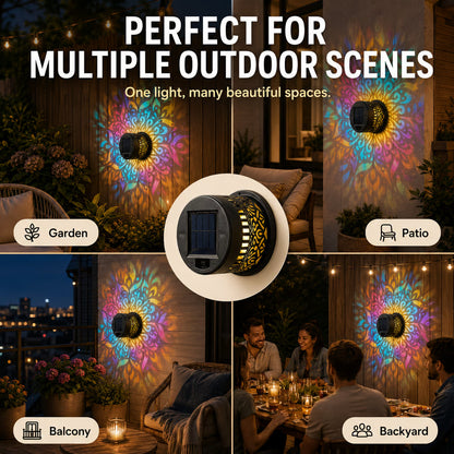 Solar Mandala Projector Outdoor Lights | Waterproof Garden Decor🌈