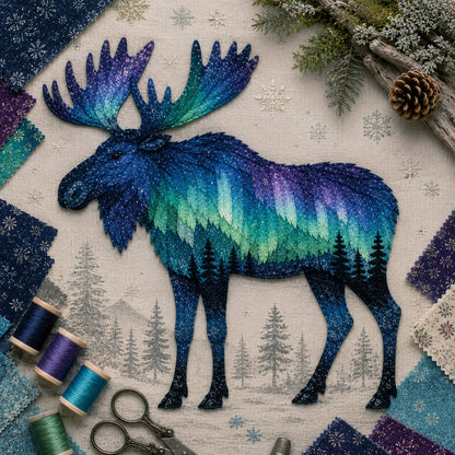 🔥HOT SALES 50% OFF - 🐻Northern Lights Wildlife DIY Patchwork Kit | Aurora Layered Fabric Art, Beginner Sewing Decor & Handmade Nature Gift