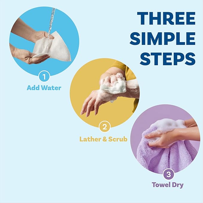 💯Disposable Rinse Free Bathing Wipes - 25 Pack - All-in-1 Single Use Shower Wipes, Simply Dampen, Lather, and Dry Without Shampoo or Rinsing💧