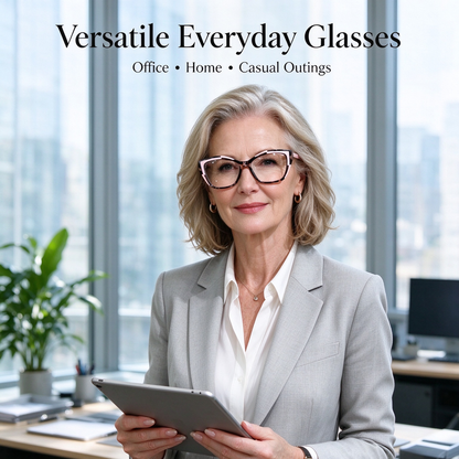 Women's Elegant Cat-Eye Metal Frame Reading Glasses - Plain Color-Blocked 👓