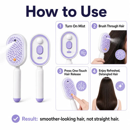Electric Spray Air Cushion Massage Comb, Anti-Tangle Electric Hair Brush