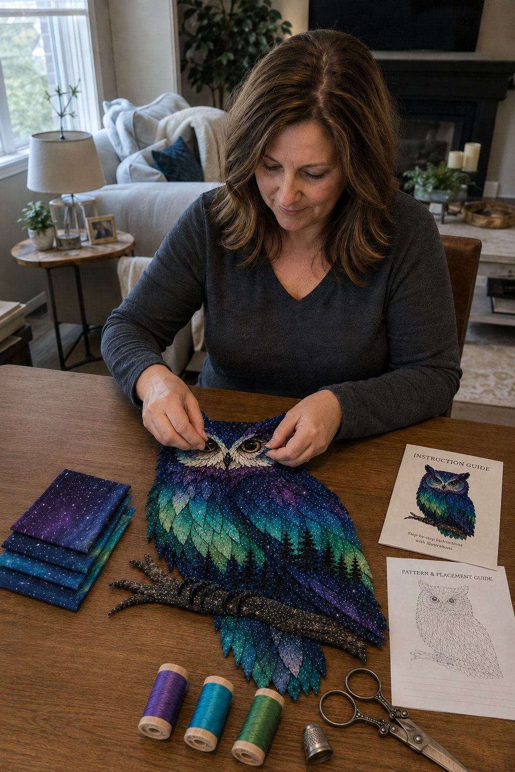 🔥HOT SALES 50% OFF - 🐻Northern Lights Wildlife DIY Patchwork Kit | Aurora Layered Fabric Art, Beginner Sewing Decor & Handmade Nature Gift