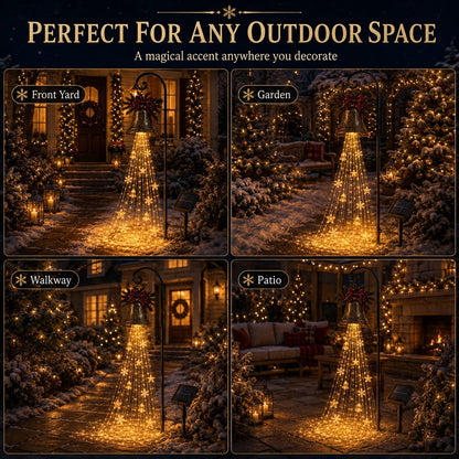 🔥Hot Sale 49% OFF🎄 Christmas Bell Cascade Solar Yard Light✨