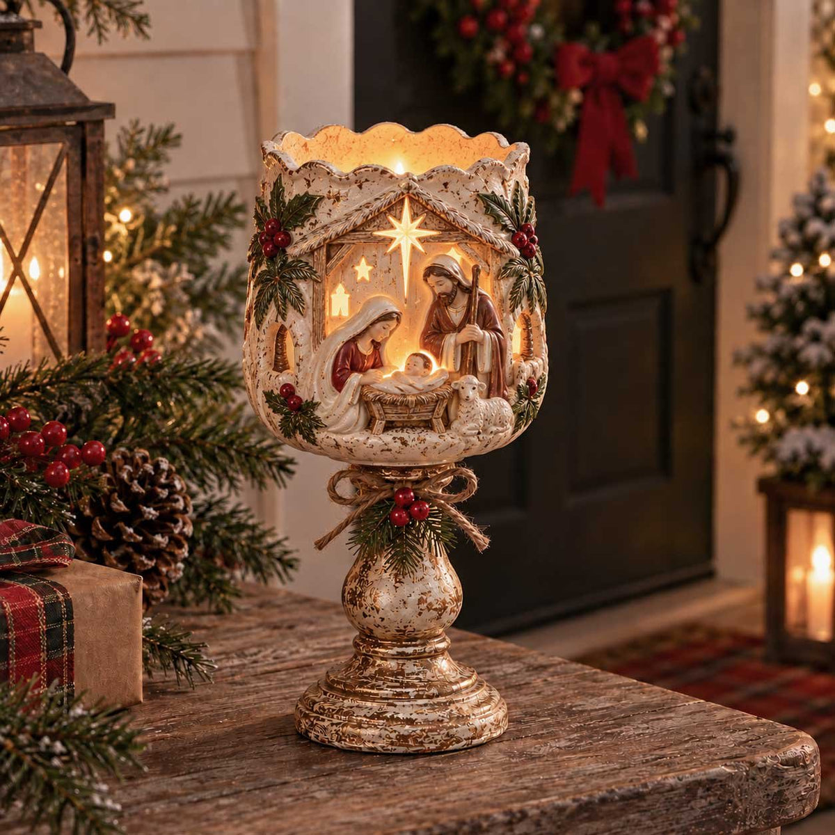 Christmas Heirloom Glow Candle Holder Collection
