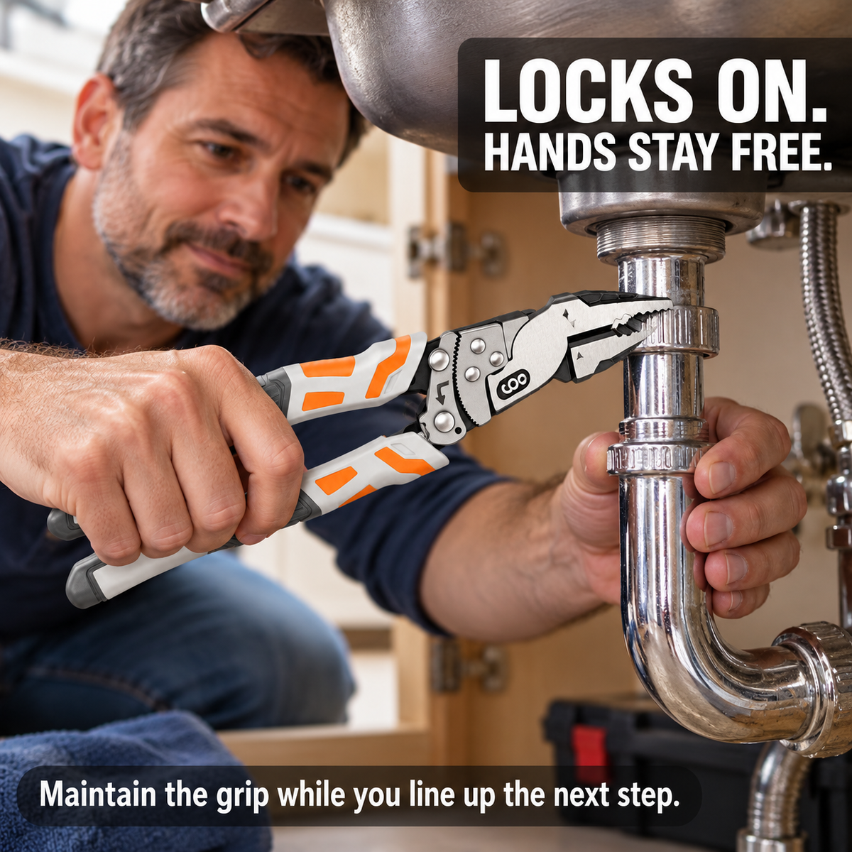 🔧 Self-Locking Ratchet Pliers – Secure Grip, Less Effort