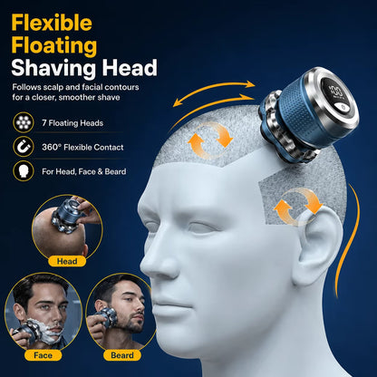 Free Shipping🔥 7D Electric Head Shaver for Men | Wet & Dry Rotary Razor