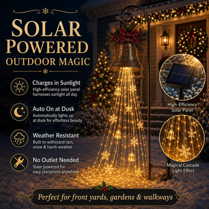 🔥Hot Sale 49% OFF🎄 Christmas Bell Cascade Solar Yard Light✨