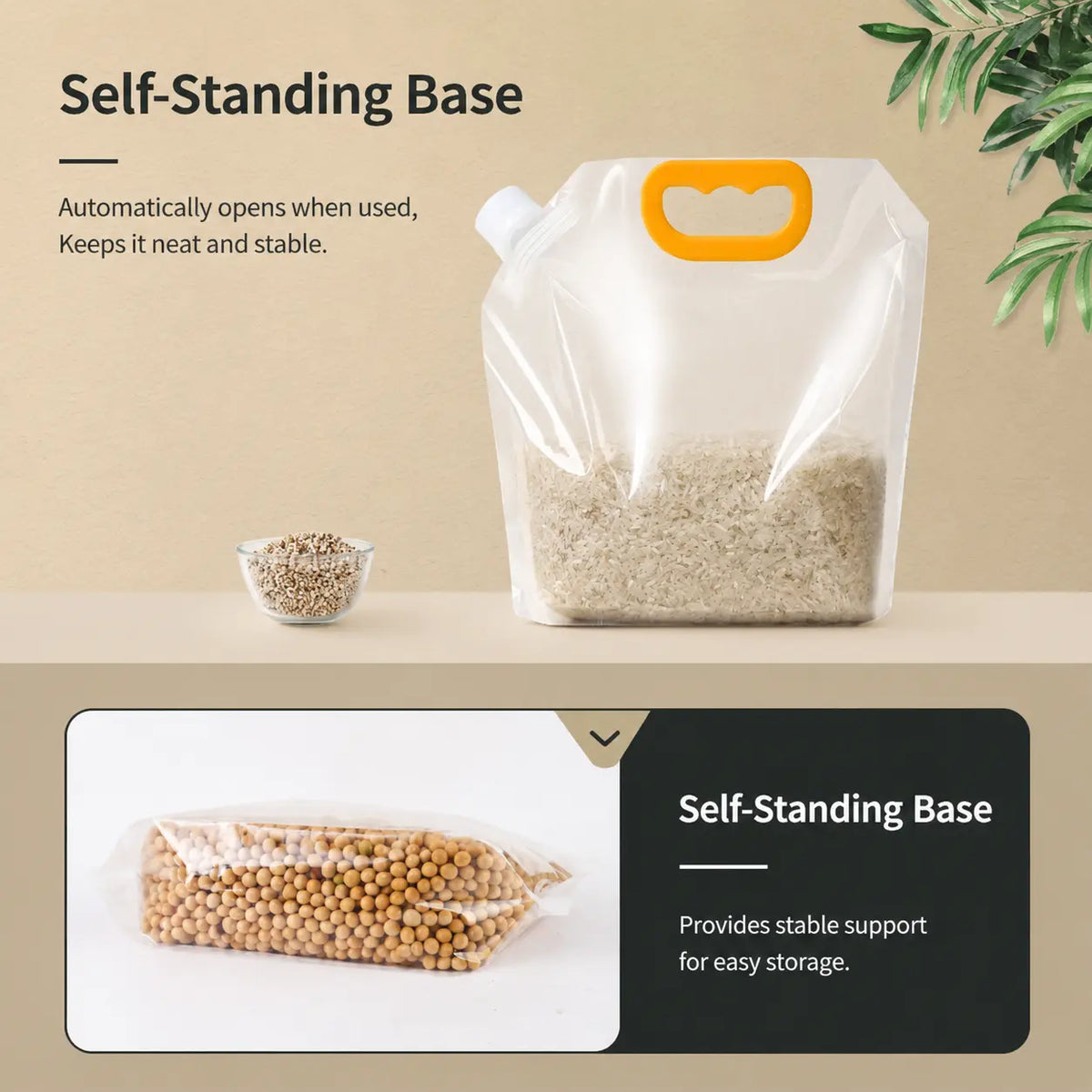 5PCS Grain Sealed Bags, Transparent Food Storage Bags 🥡