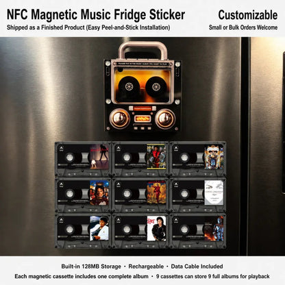 🎵 Iconic Pop Star NFC Fridge Magnet Music Player | Retro Vinyl Style Decor
