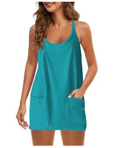 UANEO Women's Summer Sleeveless Mini Dress