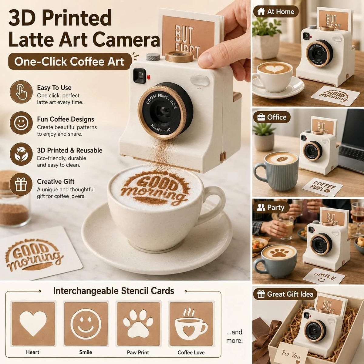 ☕✨ 50% OFF Smart Latte Art Maker Camera Tool 🎨 Create Beautiful Coffee Designs At Home(✨Buy 2 Free Shipping)