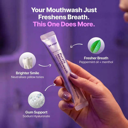 🦷20 Pack Vegan Purple Mint Mouthwash Sachets