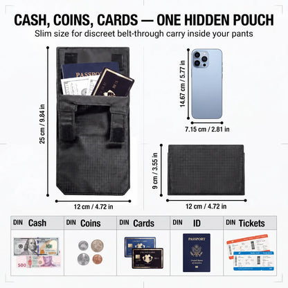 🔥3-in-1 Hidden Pocket, Slim Anti-Theft Travel Wallet Under Clothes