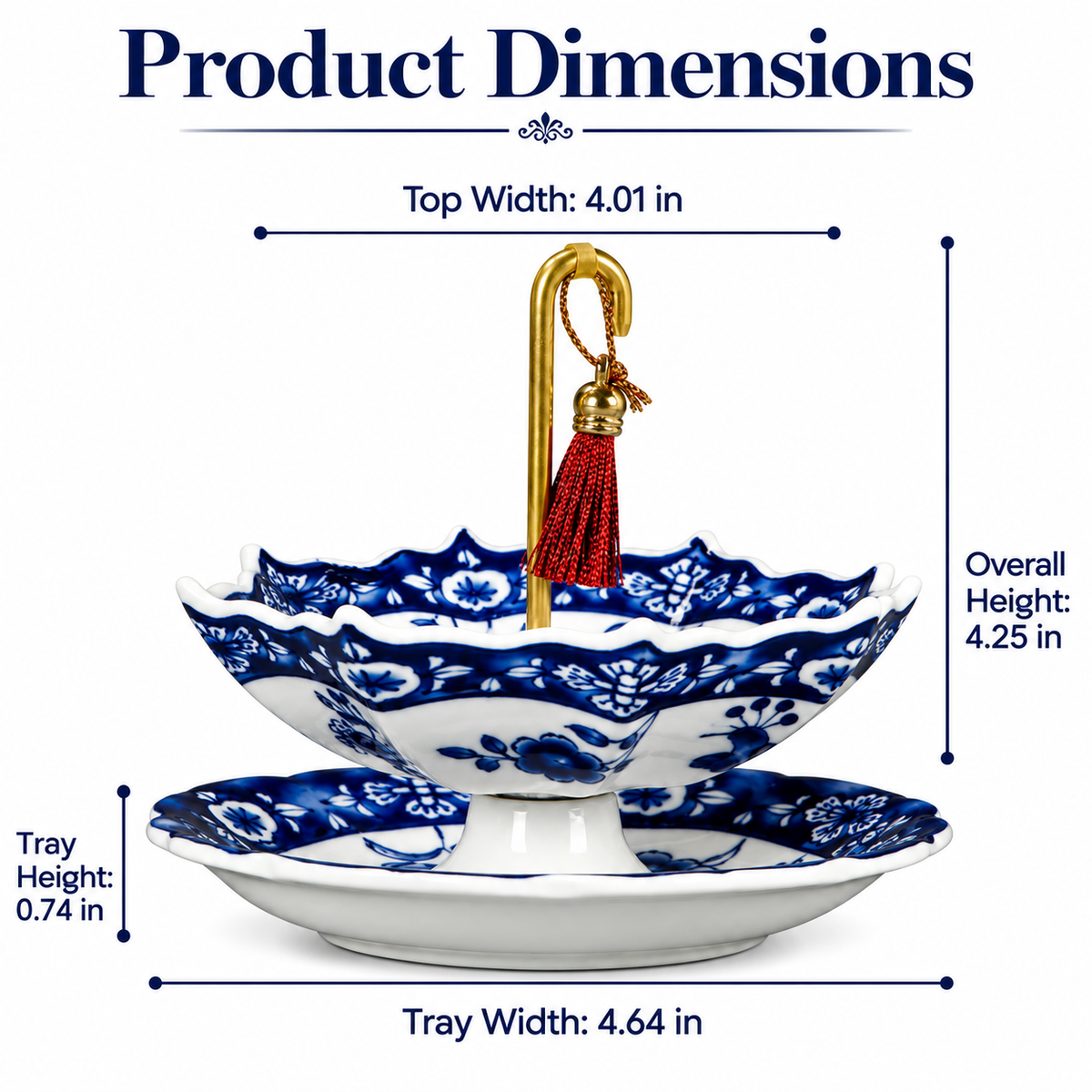 Elegant Blue & White Umbrella Tea Strainer Set☂️