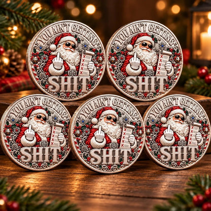 🎅 Santa’s Last Gift — Silver Adult Humor Commemorative Coin | Collectible Christmas Keepsake 🪙