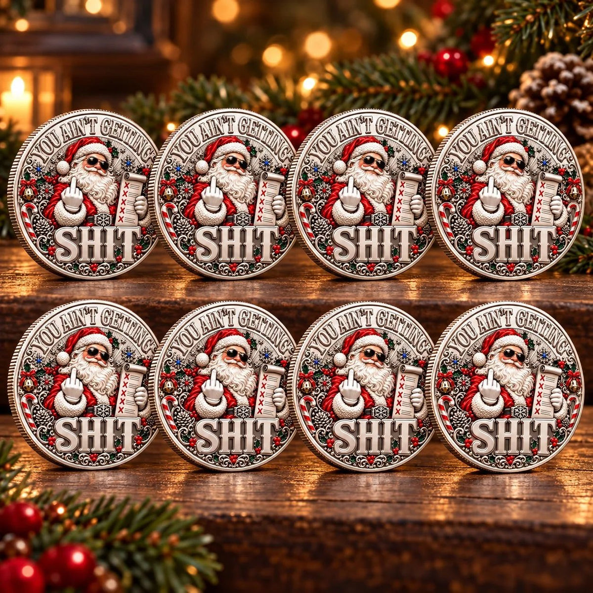 🎅 Santa’s Last Gift — Silver Adult Humor Commemorative Coin | Collectible Christmas Keepsake 🪙
