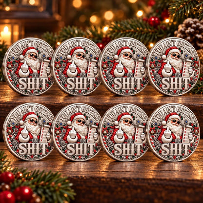 🎅 Santa’s Last Gift — Silver Adult Humor Commemorative Coin | Collectible Christmas Keepsake 🪙