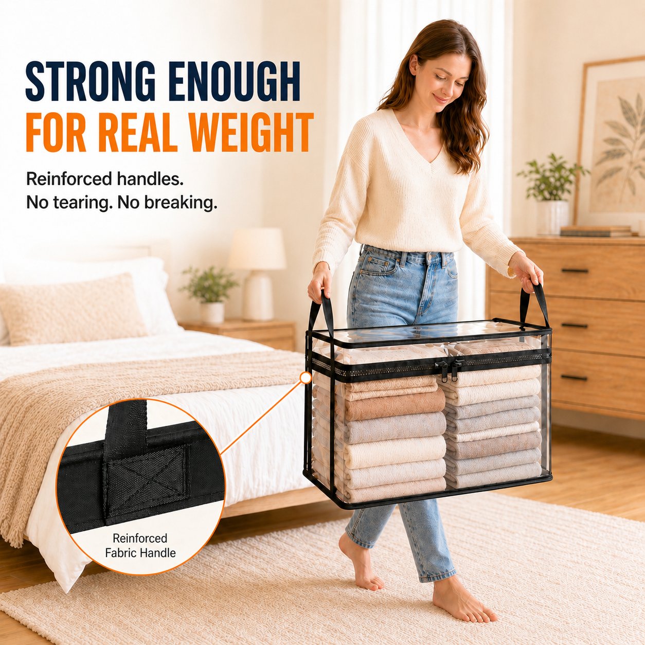 🔥2‑Pack Heavy‑Duty Clear Plastic Storage Box with Hinged Lid