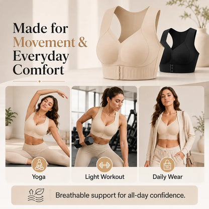 [Postural Correction] Women's Wireless Bra,Soft Breathable Non-removable Moulded Cups🤍