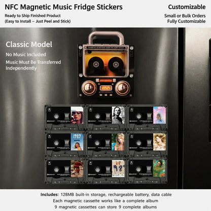 🎵 Iconic Pop Star NFC Fridge Magnet Music Player | Retro Vinyl Style Decor