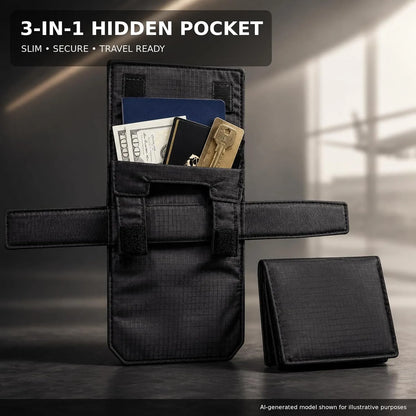 🔥3-in-1 Hidden Pocket, Slim Anti-Theft Travel Wallet Under Clothes