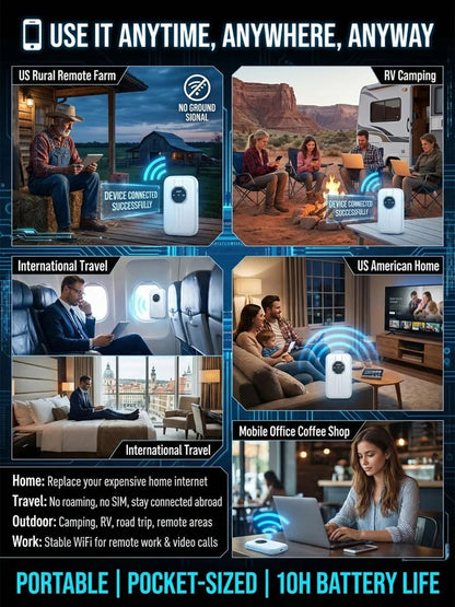 Boundless Portable Wi‑Fi | Global Coverage, Free for Life, No SIM, No Contract, No Hidden Costs