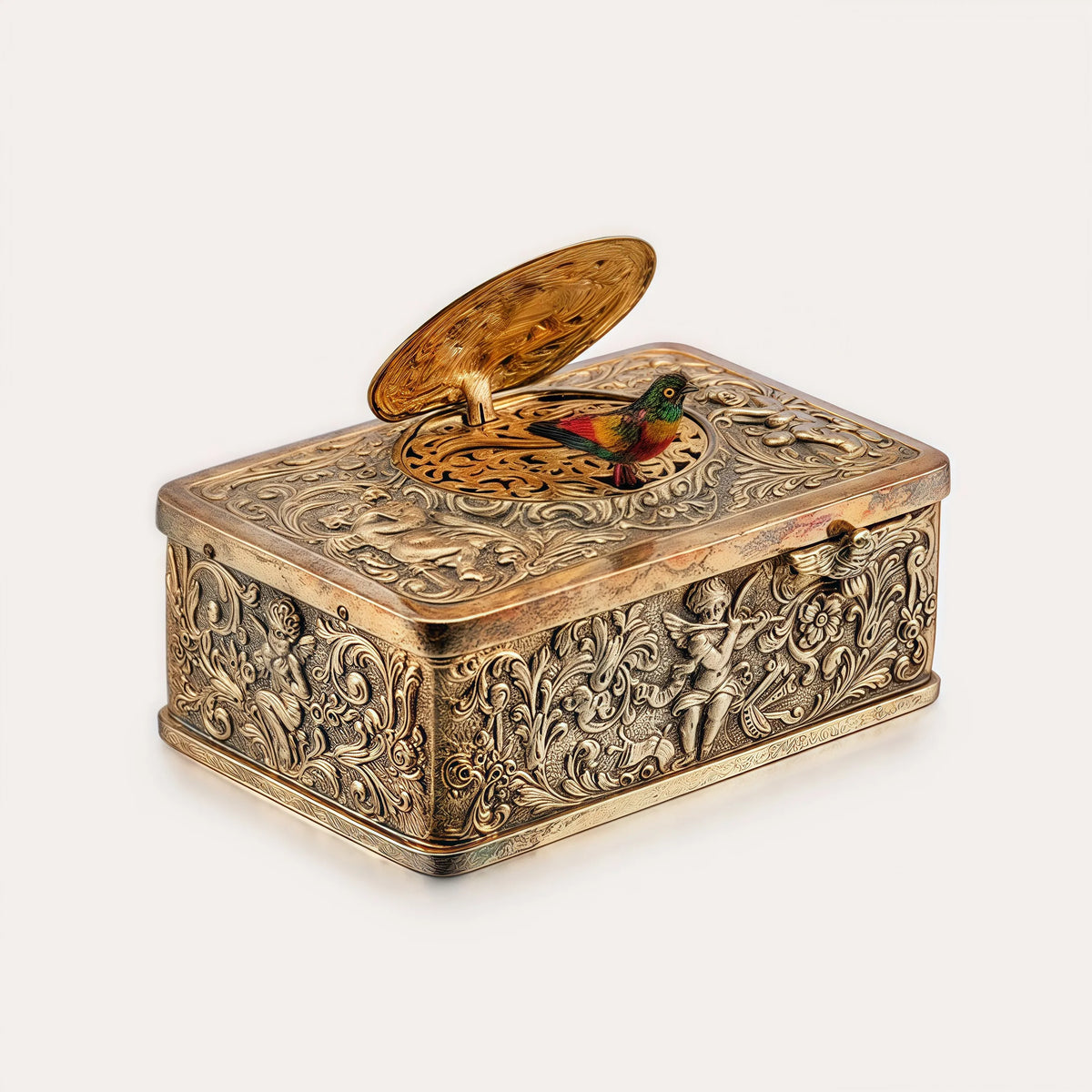 European Three-dimensional Embossed Bird Music Box
