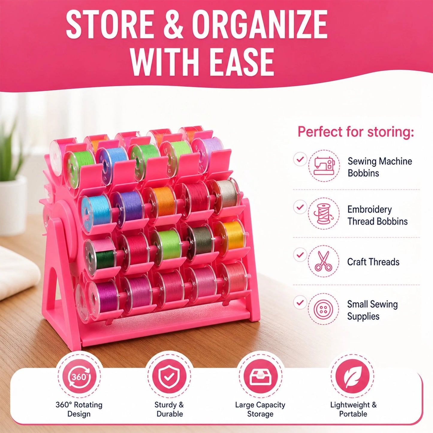 🔥HOT SALES 49% OFF🧵Rotating Bobbin Thread Organizer