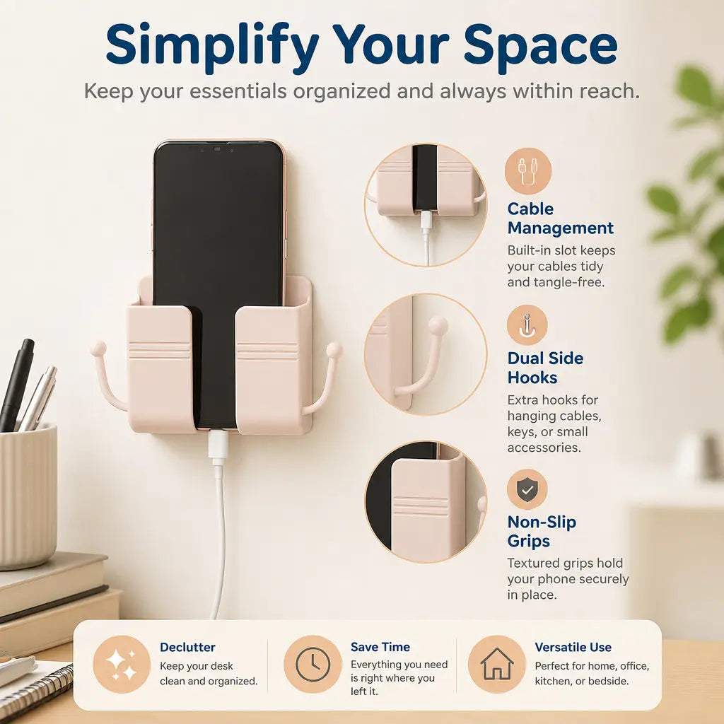 Mobile phone holder mounted on self-adhesive wall, wall-mounted mobile phone holder📱