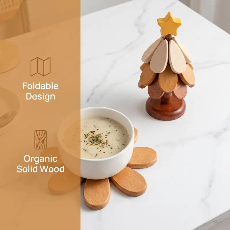 Wooden One Tree Solid Wood Coaster, Desktop Insulation Cup Mat🌳