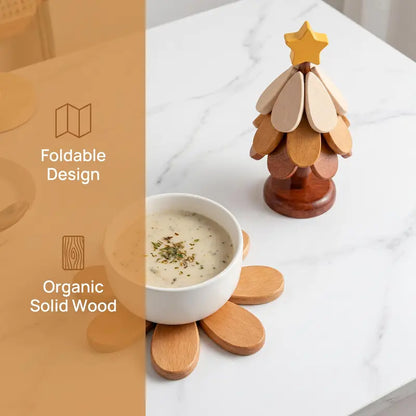 Wooden One Tree Solid Wood Coaster, Desktop Insulation Cup Mat🌳