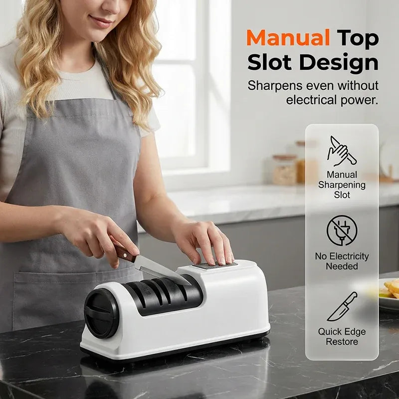 🔥Black Friday Deal|3-Stage Electric & Manual Knife Sharpener