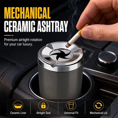 Rotating Sealed Lid Car Ashtray Odor Resistant Auto Cigarette Ashtray Fits Vehicle Cup Holder🌸 - image 1