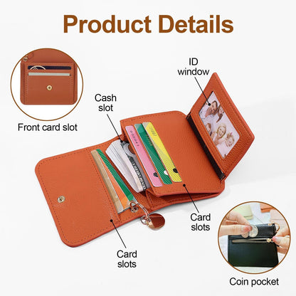 🔥🎁🌹Short Wallets for Women – Fashionable Card Holder with Key Ring & Coin Purse