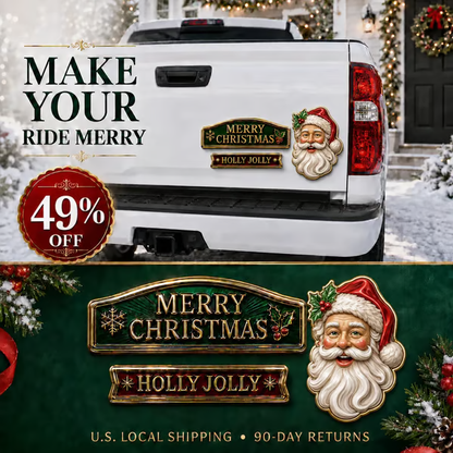 🔥 3-Piece Christmas Car Emblem Metal Badge Set – Multiple Festive Character Styles Available
