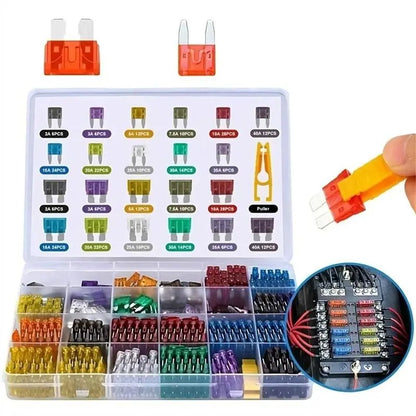 Car Fuse Assortment Kit, Mini Blade Fuses Automotive + Standard Auto Fuses🚗Aluminum sheet
