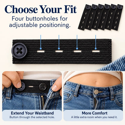 👖 Elastic Waistband Extender Buttons – Adjustable Comfort, 6-Piece Set