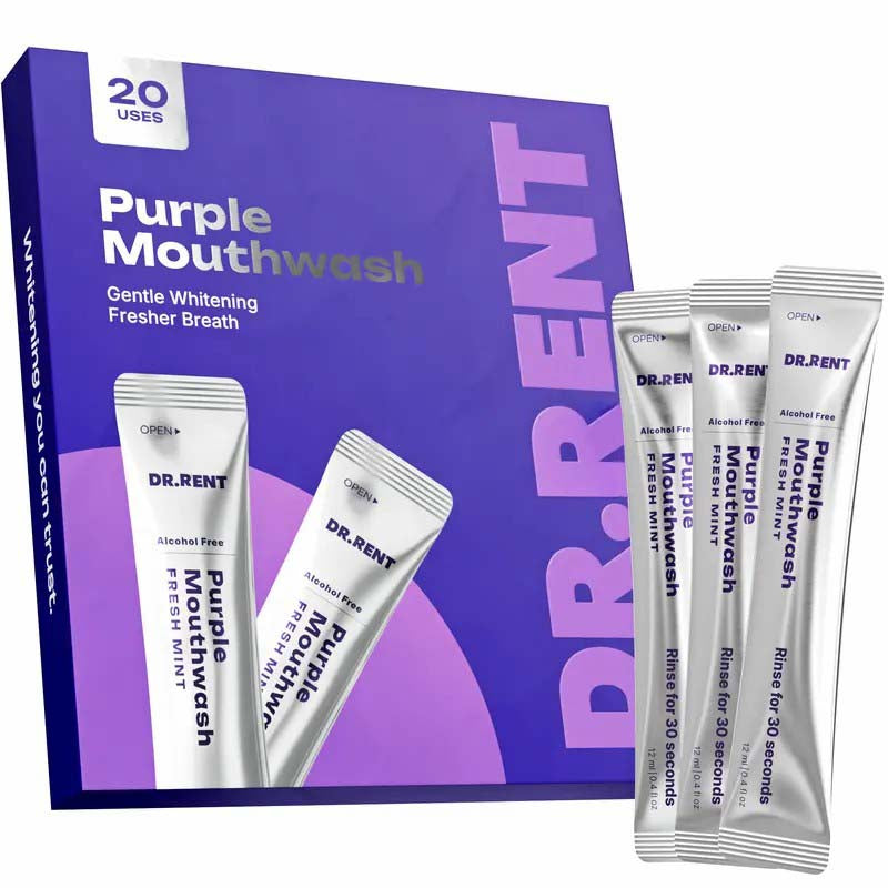 🦷20 Pack Vegan Purple Mint Mouthwash Sachets