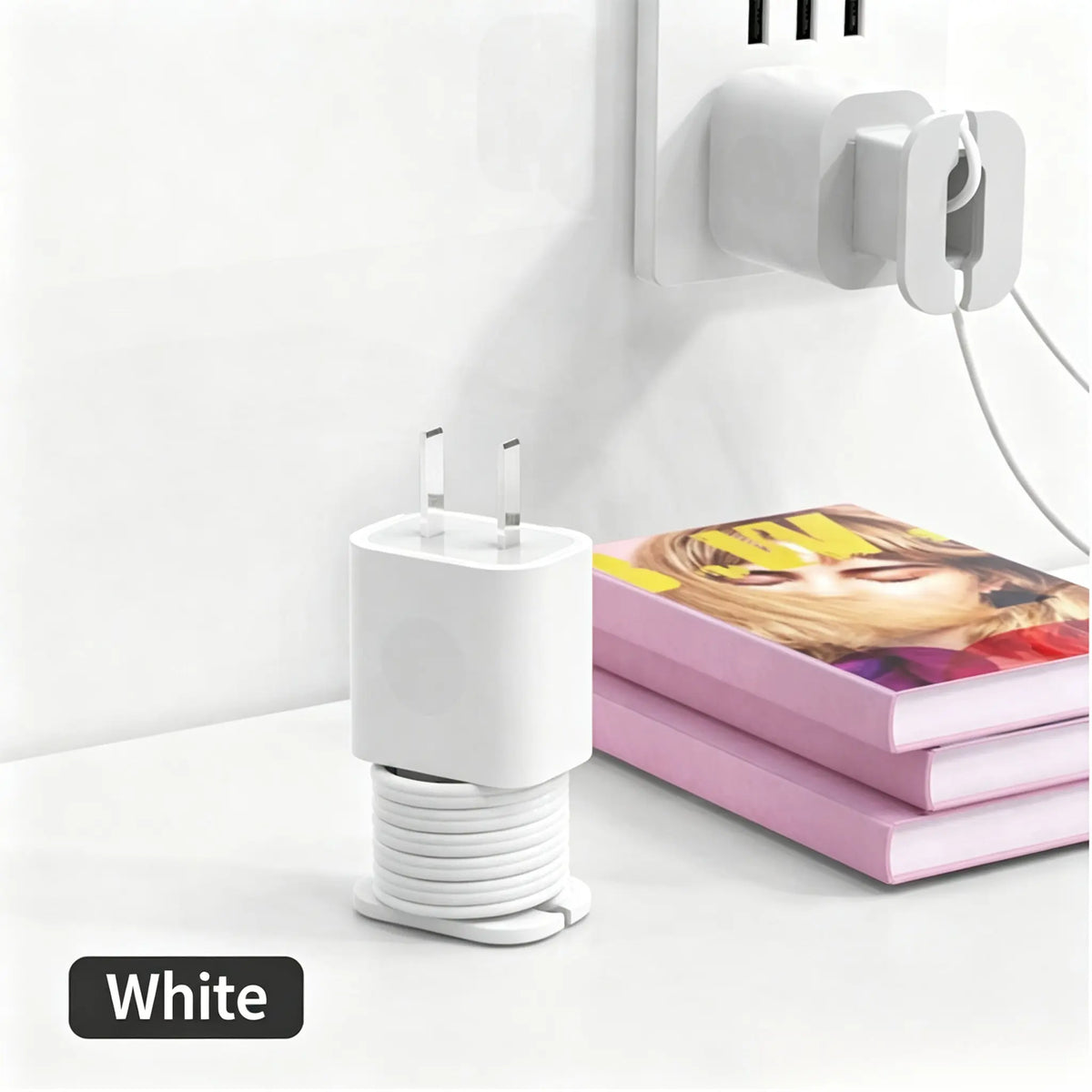 2 in 1 Silicone Charger Protector with Cord Wrap, iPhone Silicone Power Adapter Case 🔌