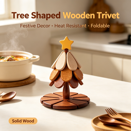 Wooden One Tree Solid Wood Coaster, Desktop Insulation Cup Mat🌳