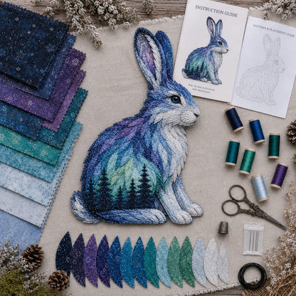 🔥HOT SALES 50% OFF - 🐻Northern Lights Wildlife DIY Patchwork Kit | Aurora Layered Fabric Art, Beginner Sewing Decor & Handmade Nature Gift