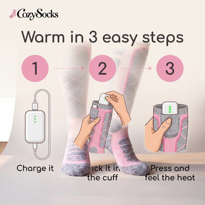 🔥 Warm Feet All Winter – Rechargeable Heated Socks with 3 Heat Levels