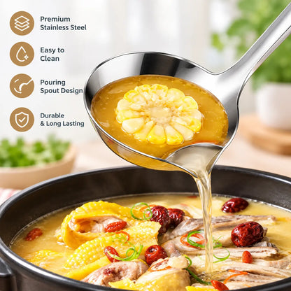 2 Counts Stainless Steel Oil Separator Ladle, Mirror Polished Surface 🥄